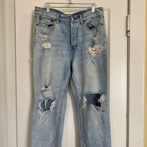 Free People ripped jeans with crocheted details